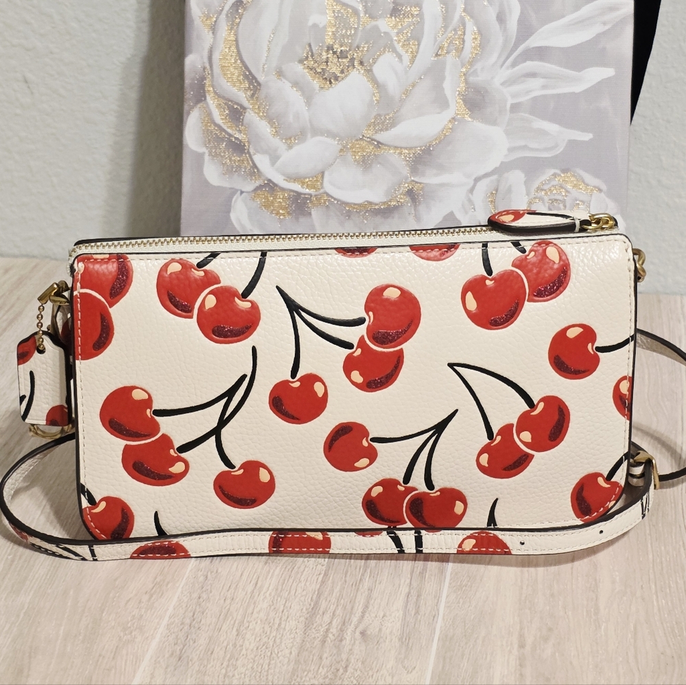 Coach Noa Pop Up Messenger Crossbody Bag With Cherry Print CA799 - Picture 4 of 16